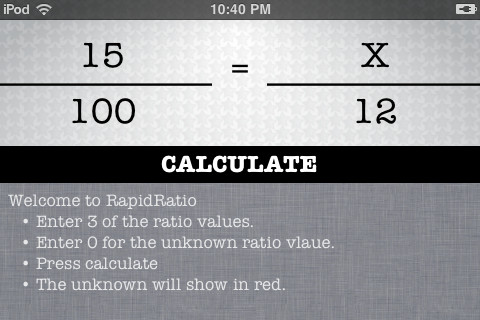 Rapid Ratio App Screenshot